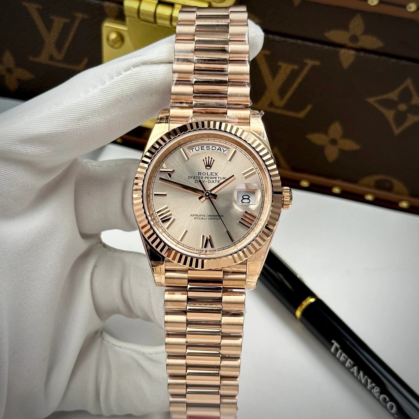 Rolex Day-Date 40mm Sundust Dial 228235-0001 — view 1 of 16