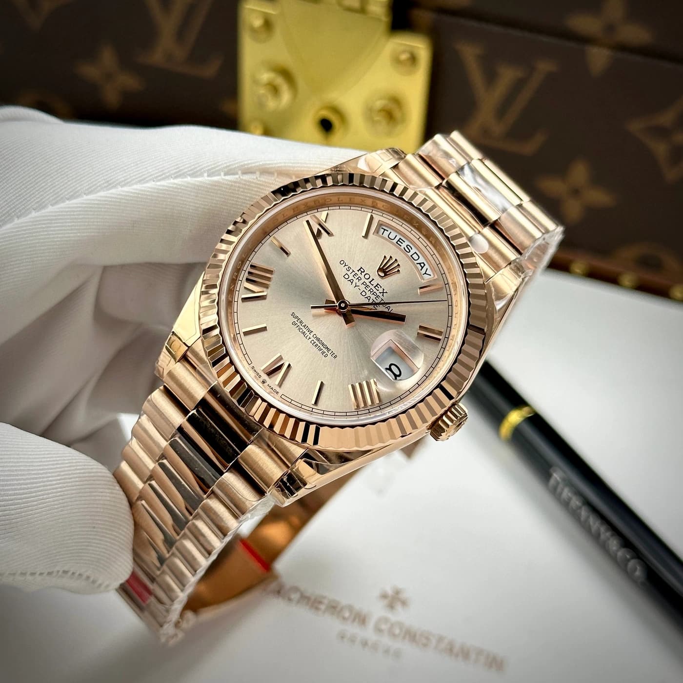 Rolex Day-Date 40mm Sundust Dial 228235-0001 — view 3 of 16