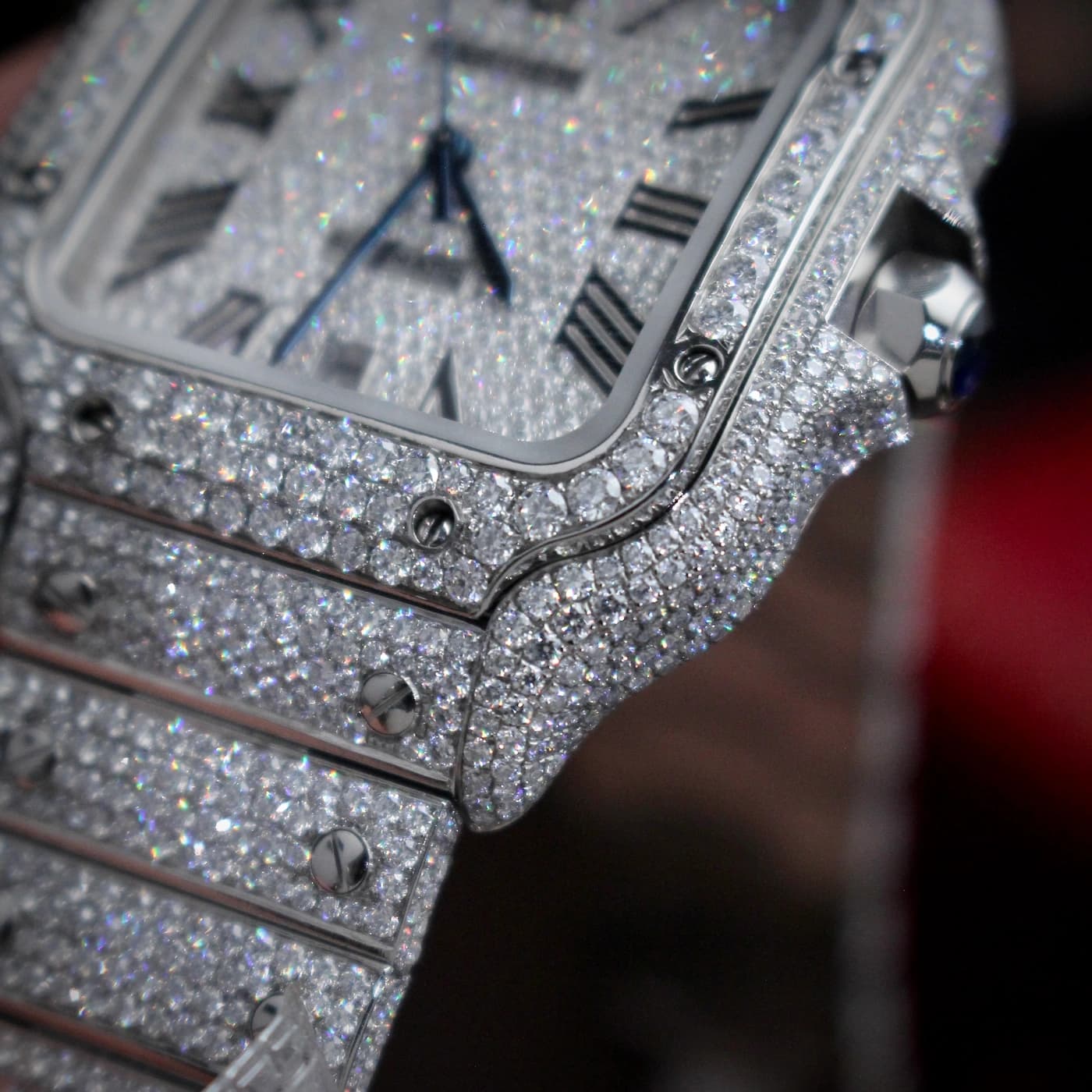 Cartier Santos De Cartier : Santos Bussdown Custom Moissanite HongKong — view 5 of 12