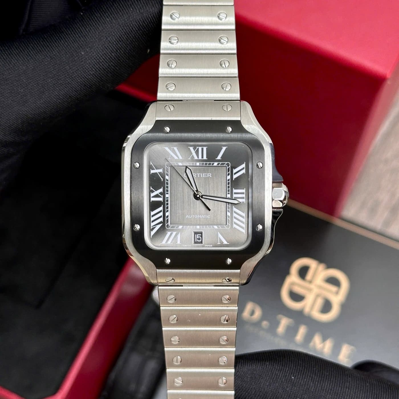 Cartier Santos De Cartier Steel Black Dial 39.8mm WSSA0037
