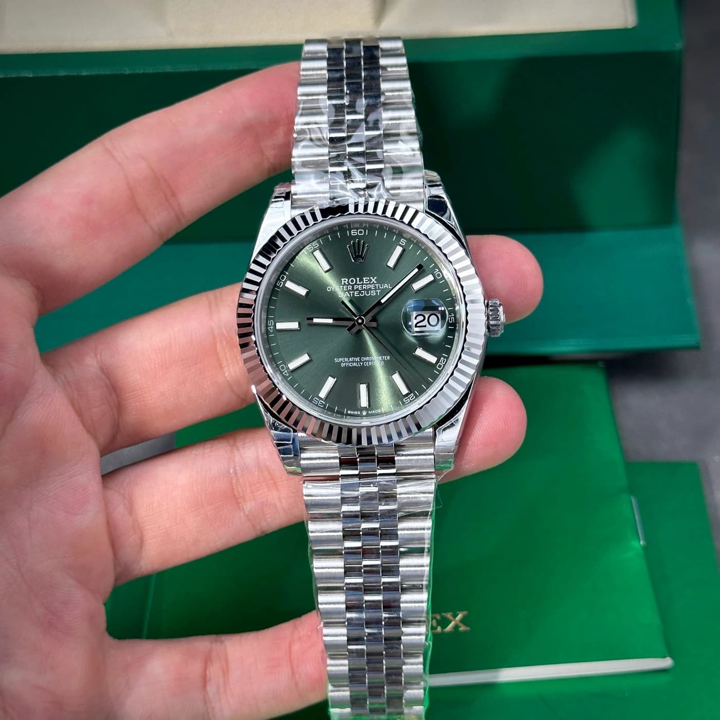 Rolex Datejust 41 M126334-0028 Mint Green